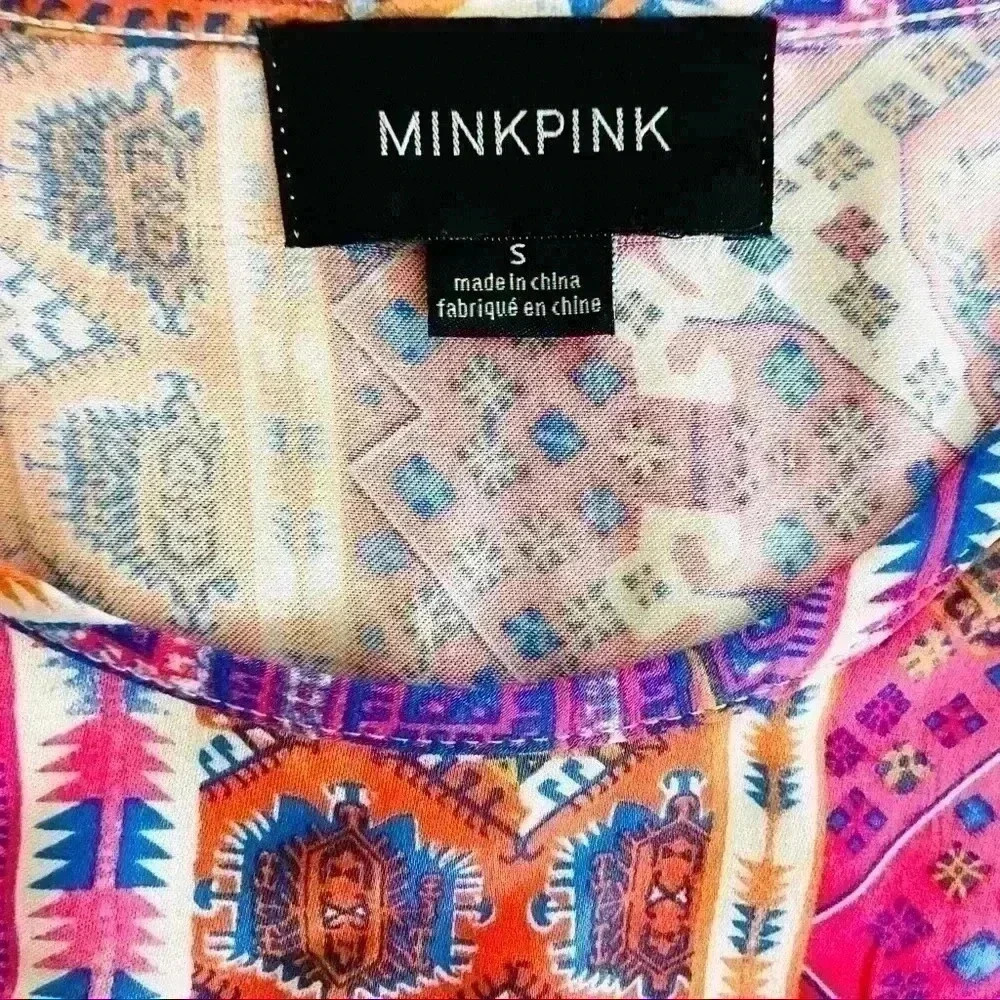 MinkPink Multicolor Aztec Sleeveless Cinch Waist Maxi Dress Size S - Picture 16 of 16